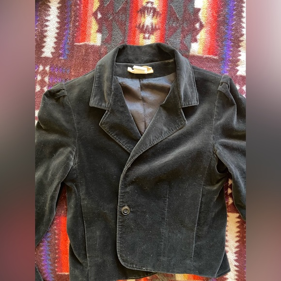 VTG. Kaki Roberts Velvet Blazer Style Jacket! 100% Cotton. Size 11. Pockets! - Picture 9 of 12